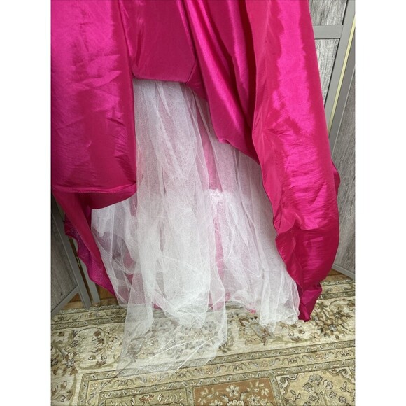 Mac Dugall Taffeta Ball Gown Magenta Color Spaghetti Straps Pockets Size 6 - Picture 7 of 14